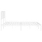 vidaXL Bettgestell mit Kopfteil Metall Weiß 193x203 cm vidaXL Bettgestell mit Kopfteil Metall Weiß 193x203 cm