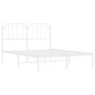 vidaXL Bettgestell mit Kopfteil Metall Weiß 135x190 cm vidaXL Bettgestell mit Kopfteil Metall Weiß 135x190 cm