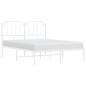 vidaXL Bettgestell mit Kopfteil Metall Weiß 140x200 cm vidaXL Bettgestell mit Kopfteil Metall Weiß 140x200 cm