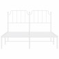 vidaXL Bettgestell mit Kopfteil Metall Weiß 140x200 cm vidaXL Bettgestell mit Kopfteil Metall Weiß 140x200 cm