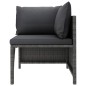 3-tlg. Garten-Lounge-Set mit Kissen Poly Rattan Grau 3-tlg. Garten-Lounge-Set mit Kissen Poly Rattan Grau