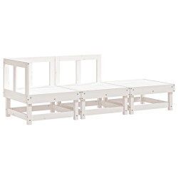 vidaXL 3-tlg. Garten-Lounge-Set Weiß Massivholz Kiefer