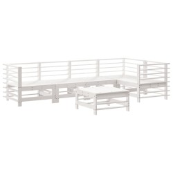 vidaXL 6-tlg. Garten-Lounge-Set Weiß Massivholz Kiefer
