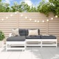 vidaXL 4-tlg. Garten-Lounge-Set Weiß Massivholz Kiefer vidaXL 4-tlg. Garten-Lounge-Set Weiß Massivholz Kiefer
