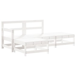 vidaXL 4-tlg. Garten-Lounge-Set Weiß Massivholz Kiefer
