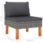 vidaXL 4-Sitzer-Gartensofa mit Kissen Grau Poly Rattan vidaXL 4-Sitzer-Gartensofa mit Kissen Grau Poly Rattan