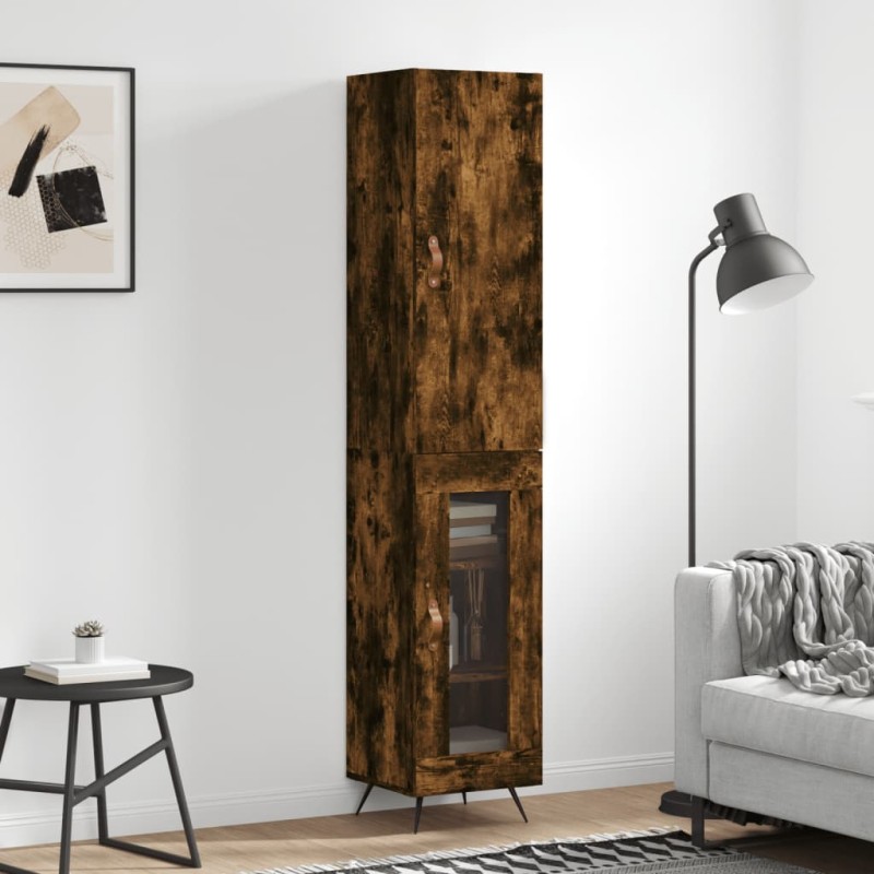 Highboard Räuchereiche 34,5x34x180 cm Holzwerkstoff Highboard Räuchereiche 34,5x34x180 cm Holzwerkstoff