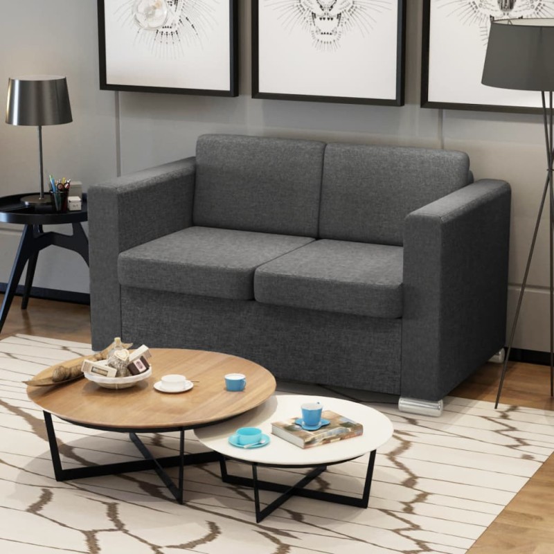vidaXL 2-Sitzer Sofa Stoff Dunkelgrau vidaXL 2-Sitzer Sofa Stoff Dunkelgrau