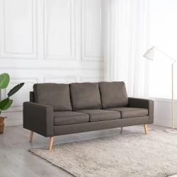 vidaXL 3-Sitzer-Sofa Taupe Stoff