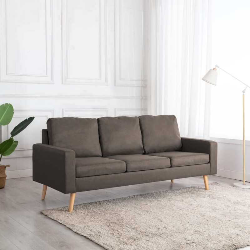 vidaXL 3-Sitzer-Sofa Taupe Stoff vidaXL 3-Sitzer-Sofa Taupe Stoff