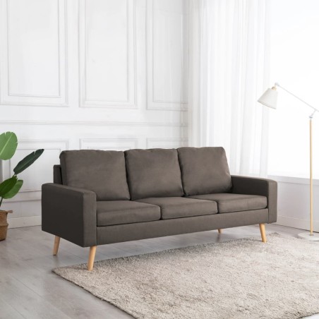 vidaXL 3-Sitzer-Sofa Taupe Stoff