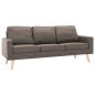vidaXL 3-Sitzer-Sofa Taupe Stoff vidaXL 3-Sitzer-Sofa Taupe Stoff