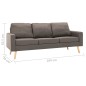 vidaXL 3-Sitzer-Sofa Taupe Stoff vidaXL 3-Sitzer-Sofa Taupe Stoff