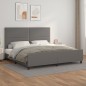 vidaXL Bettgestell mit Kopfteil Grau 200x200 cm Kunstleder vidaXL Bettgestell mit Kopfteil Grau 200x200 cm Kunstleder