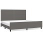 vidaXL Bettgestell mit Kopfteil Grau 200x200 cm Kunstleder vidaXL Bettgestell mit Kopfteil Grau 200x200 cm Kunstleder