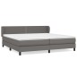 vidaXL Boxspringbett mit Matratze Grau 200x200 cm Kunstleder vidaXL Boxspringbett mit Matratze Grau 200x200 cm Kunstleder