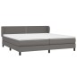 vidaXL Boxspringbett mit Matratze Grau 200x200 cm Kunstleder vidaXL Boxspringbett mit Matratze Grau 200x200 cm Kunstleder