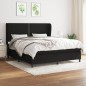 vidaXL Boxspringbett mit Matratze Schwarz 160x200 cm Stoff vidaXL Boxspringbett mit Matratze Schwarz 160x200 cm Stoff
