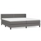 vidaXL Boxspringbett mit Matratze Grau 200x200 cm Kunstleder vidaXL Boxspringbett mit Matratze Grau 200x200 cm Kunstleder