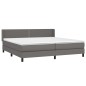 vidaXL Boxspringbett mit Matratze Grau 200x200 cm Kunstleder vidaXL Boxspringbett mit Matratze Grau 200x200 cm Kunstleder