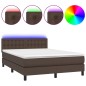 vidaXL Boxspringbett mit Matratze & LED Braun 140x190 cm Kunstleder vidaXL Boxspringbett mit Matratze & LED Braun 140x190 cm Kunstleder