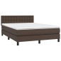 vidaXL Boxspringbett mit Matratze & LED Braun 140x190 cm Kunstleder vidaXL Boxspringbett mit Matratze & LED Braun 140x190 cm Kunstleder