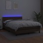 vidaXL Boxspringbett mit Matratze & LED Braun 140x190 cm Kunstleder vidaXL Boxspringbett mit Matratze & LED Braun 140x190 cm Kunstleder