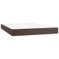 vidaXL Boxspringbett mit Matratze & LED Braun 140x190 cm Kunstleder vidaXL Boxspringbett mit Matratze & LED Braun 140x190 cm Kunstleder