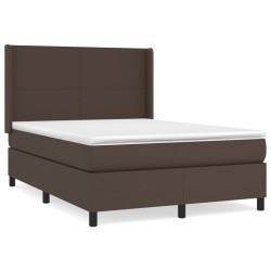 vidaXL Boxspringbett mit Matratze Braun 140x190 cm Kunstleder