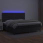 vidaXL Boxspringbett mit Matratze & LED Schwarz 200x200 cm Kunstleder vidaXL Boxspringbett mit Matratze & LED Schwarz 200x200 cm Kunstleder