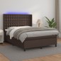 vidaXL Boxspringbett mit Matratze & LED Braun 140x190 cm Kunstleder vidaXL Boxspringbett mit Matratze & LED Braun 140x190 cm Kunstleder
