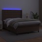 vidaXL Boxspringbett mit Matratze & LED Braun 140x190 cm Kunstleder vidaXL Boxspringbett mit Matratze & LED Braun 140x190 cm Kunstleder