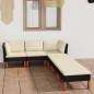 6-tlg. Garten-Lounge-Set mit Kissen Poly Rattan Schwarz 6-tlg. Garten-Lounge-Set mit Kissen Poly Rattan Schwarz