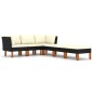 6-tlg. Garten-Lounge-Set mit Kissen Poly Rattan Schwarz 6-tlg. Garten-Lounge-Set mit Kissen Poly Rattan Schwarz