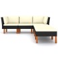 6-tlg. Garten-Lounge-Set mit Kissen Poly Rattan Schwarz 6-tlg. Garten-Lounge-Set mit Kissen Poly Rattan Schwarz