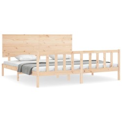 vidaXL Massivholzbett mit Kopfteil 200x200 cm