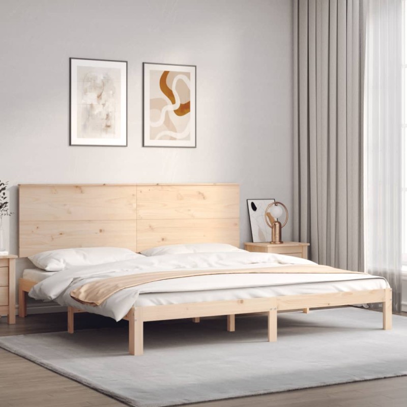vidaXL Massivholzbett mit Kopfteil 200x200 cm vidaXL Massivholzbett mit Kopfteil 200x200 cm