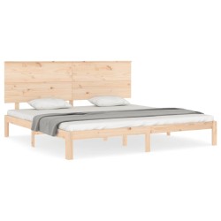 vidaXL Massivholzbett mit Kopfteil 200x200 cm