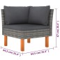 6-tlg. Garten-Lounge-Set mit Kissen Poly Rattan Grau 6-tlg. Garten-Lounge-Set mit Kissen Poly Rattan Grau