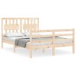 vidaXL Massivholzbett mit Kopfteil 140x190 cm vidaXL Massivholzbett mit Kopfteil 140x190 cm