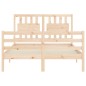 vidaXL Massivholzbett mit Kopfteil 140x190 cm vidaXL Massivholzbett mit Kopfteil 140x190 cm