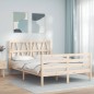 vidaXL Massivholzbett mit Kopfteil 140x190 cm vidaXL Massivholzbett mit Kopfteil 140x190 cm