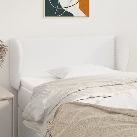 vidaXL Kopfteil mit Ohren Weiß 93x23x78/88 cm Kunstleder