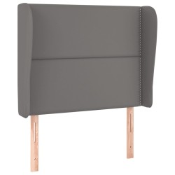 vidaXL Kopfteil mit Ohren Grau 103x23x118/128 cm Kunstleder