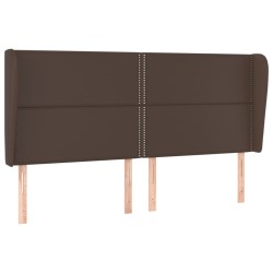 vidaXL Kopfteil mit Ohren Braun 203x23x118/128 cm Kunstleder