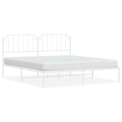 vidaXL Bettgestell mit Kopfteil Metall Weiß 160x200 cm