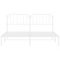 vidaXL Bettgestell mit Kopfteil Metall Weiß 160x200 cm vidaXL Bettgestell mit Kopfteil Metall Weiß 160x200 cm
