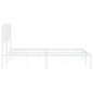 vidaXL Bettgestell mit Kopfteil Metall Weiß 160x200 cm vidaXL Bettgestell mit Kopfteil Metall Weiß 160x200 cm