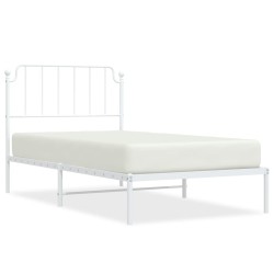 vidaXL Bettgestell mit Kopfteil Metall Weiß 100x190 cm