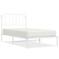 vidaXL Bettgestell mit Kopfteil Metall Weiß 100x190 cm vidaXL Bettgestell mit Kopfteil Metall Weiß 100x190 cm